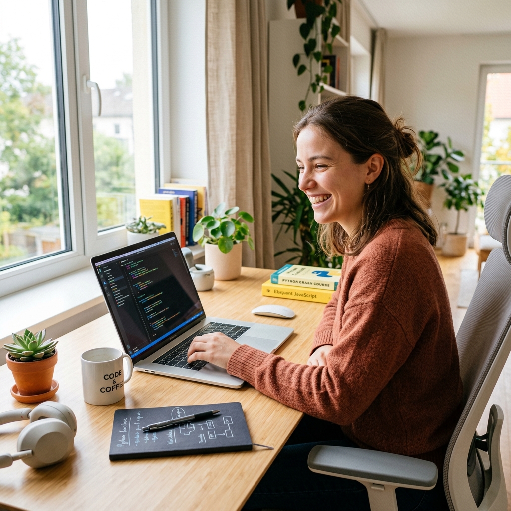 Focused developer working on Vynora